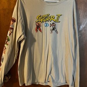 Street Fighter II Beige Long Sleeve Tee